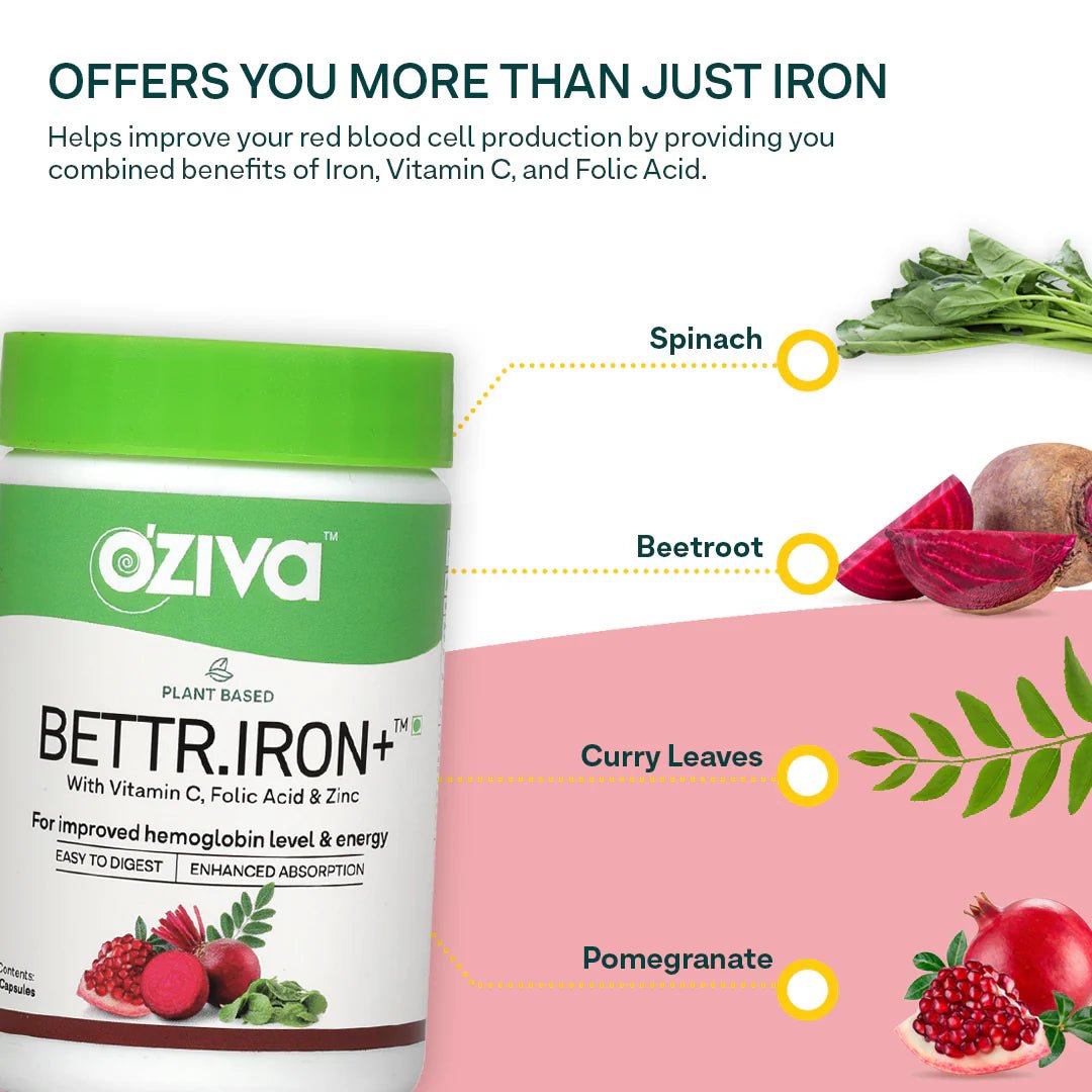 OZiva Plant Based Bettr.Iron, 60 Units