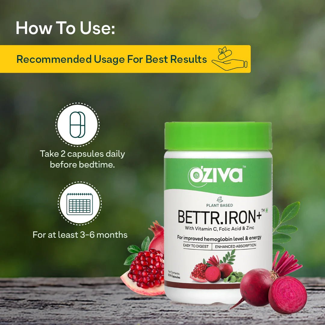 OZiva Plant Based Bettr.Iron, 60 Units