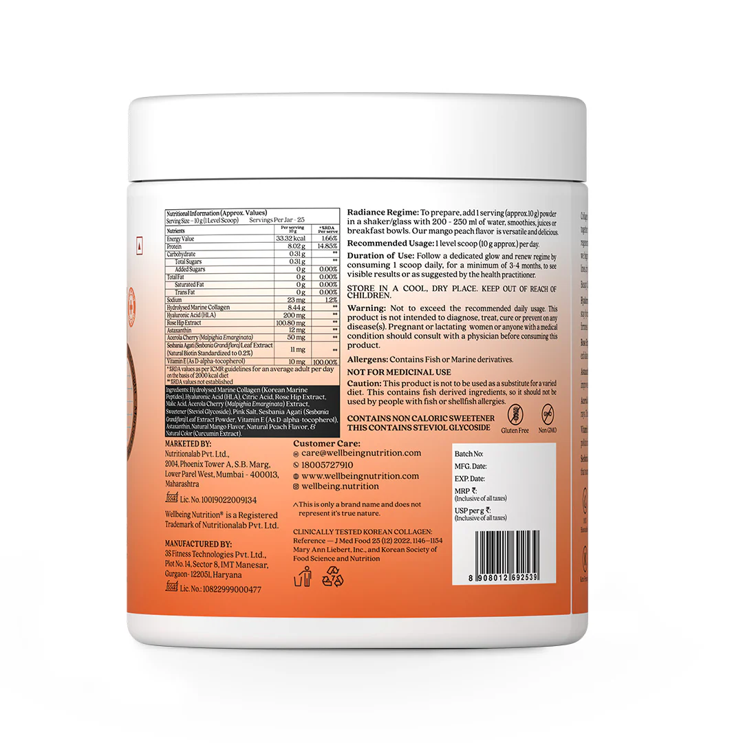 Wellbeing Beauty Korean Marine Collagen Peptides, 250G