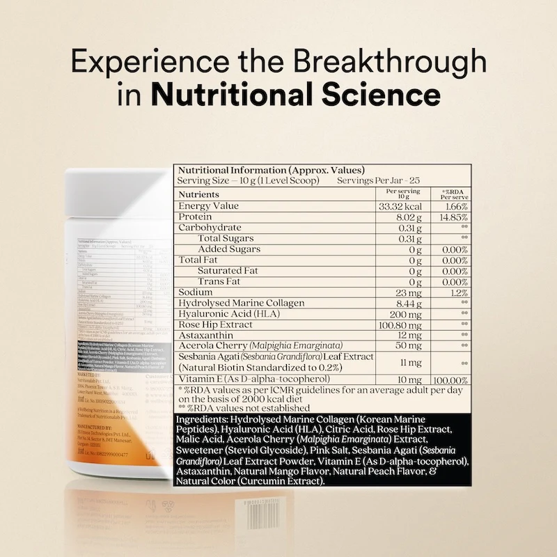 Wellbeing Beauty Korean Marine Collagen Peptides, 250G