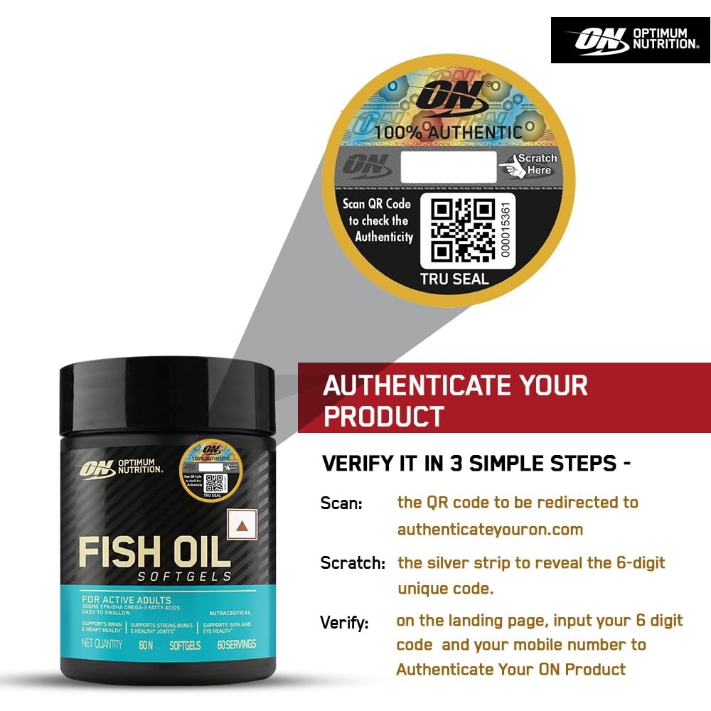 Optimum Nutrition Fish Oil - 60 Capsules, 1000 mg Fish Oil