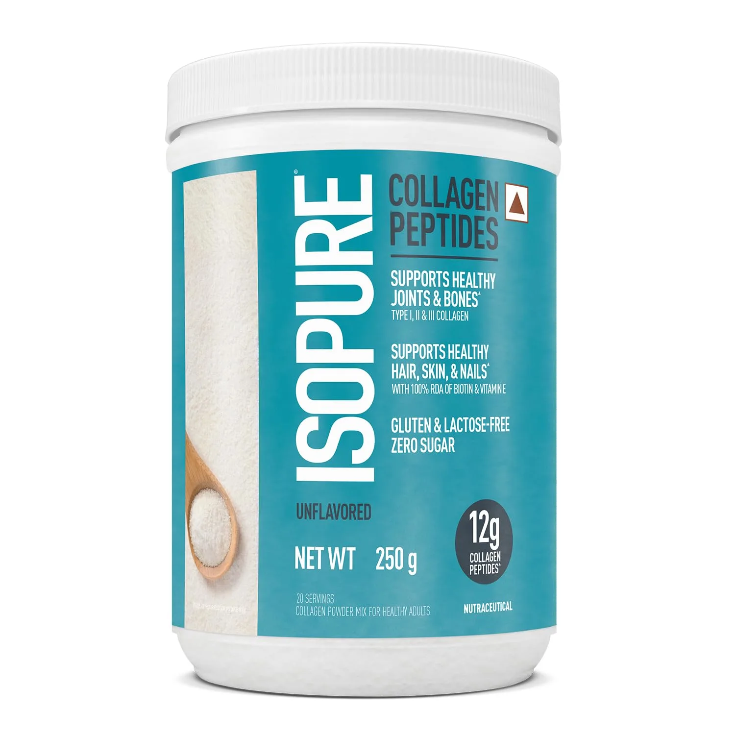 Isopure Collagen Peptides, 250 g, Unflavored - 