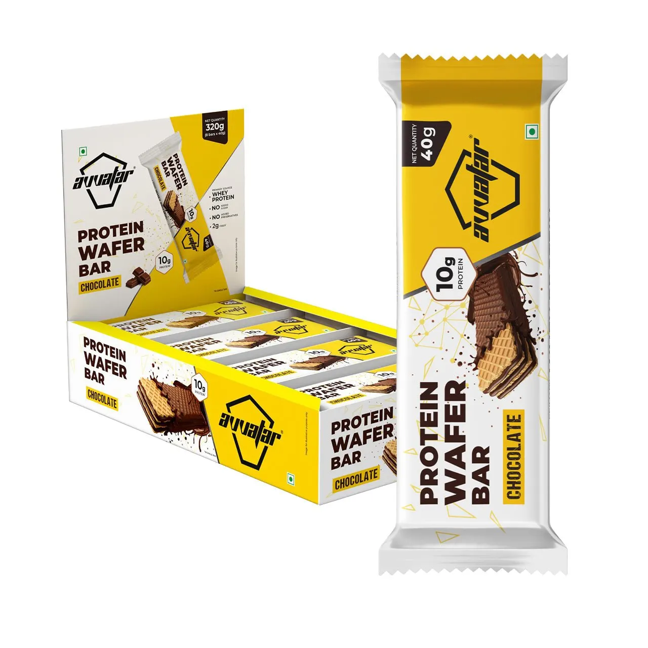 Avvatar Protein Wafer Bar, 10G Protein - Box of 8 / Chocolate