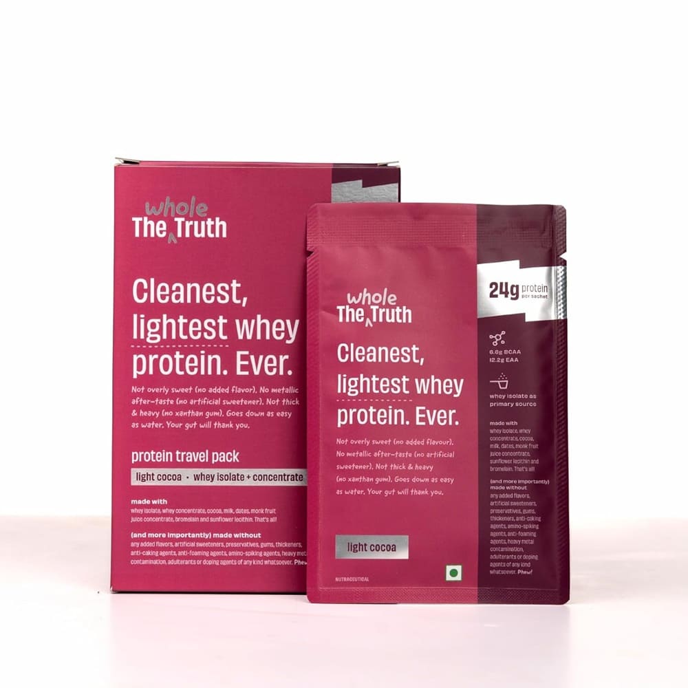 The Whole Truth Whey Protein Isolate+Concentrate - Travel Pack Pack of 6 sachets - Cold Coffee