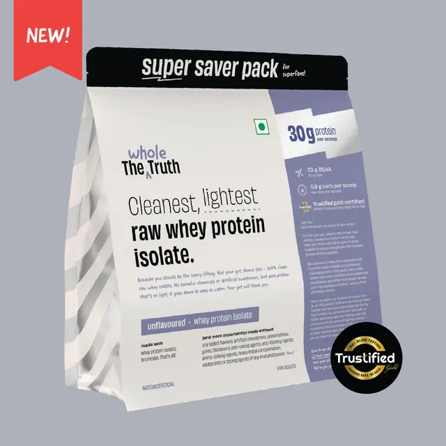 The Whole Truth Whey Protein Isolate Unflavoured 1 kg - 30G Protein - 1 KG