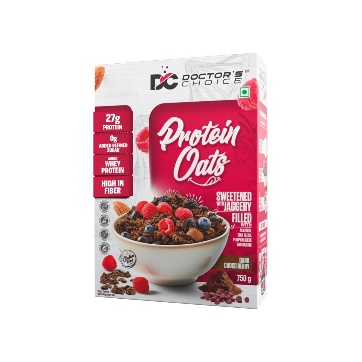 DC Doctors Choice High Protein Oats – 27g Pure Protein, 750G - 