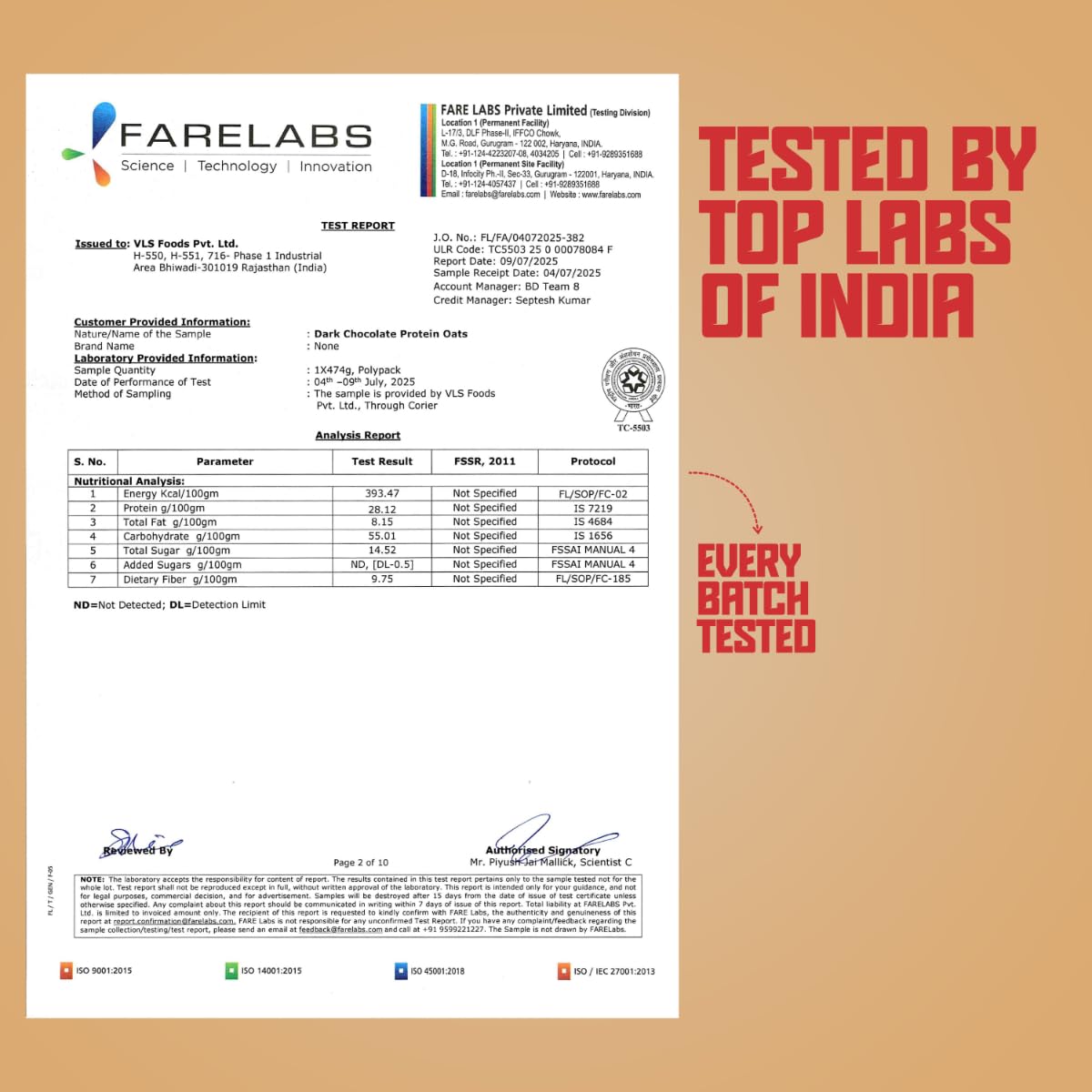 DC Doctors Choice High Protein Oats – 27g Pure Protein, 750G - 