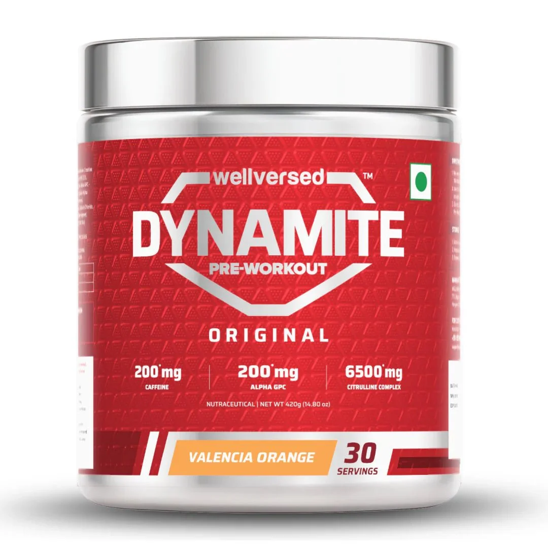 Dynamite Pre Workout by Wellcore, 30 Servings - Valncia Orange