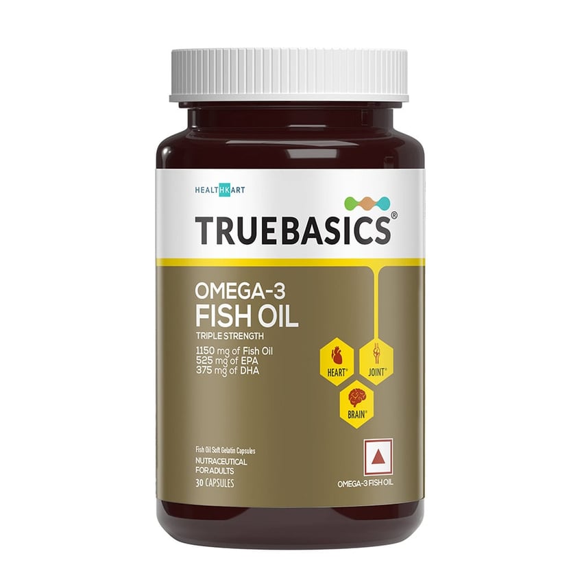TrueBasics Fish Oil with 1150mg Omega-3 525mg EPA 375mg DHA, 30 capsules - 