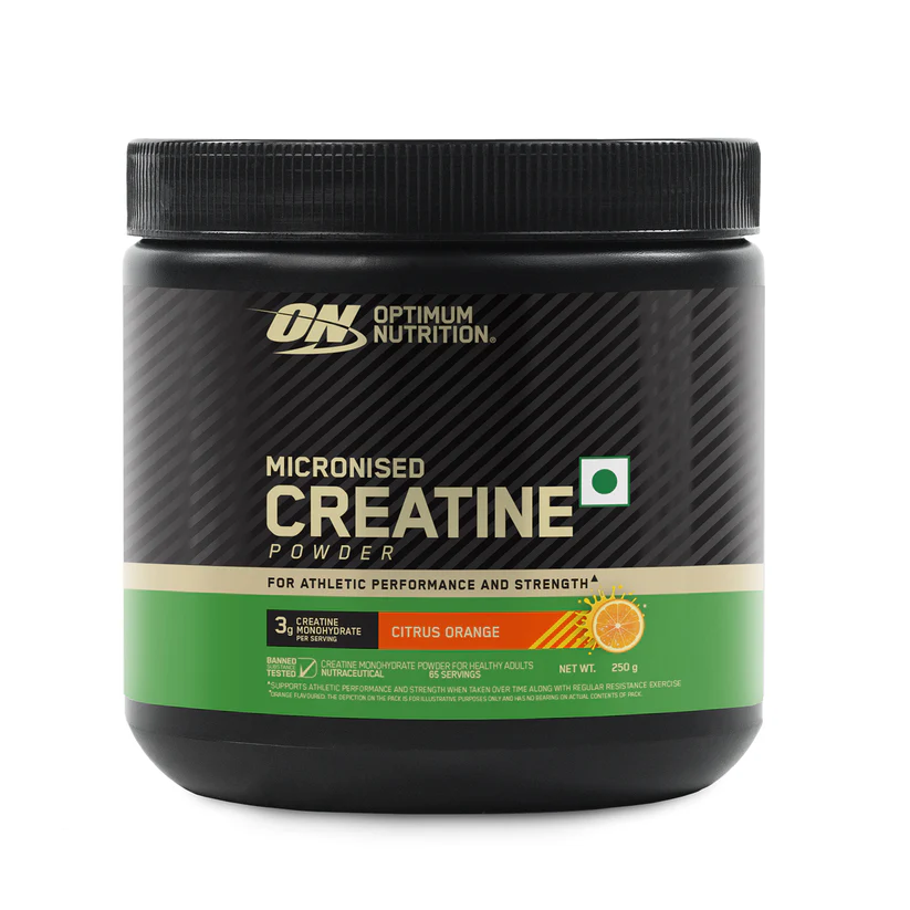 Optimum Nutrition Micronized Creatine Powder - 250 Gram, 65 Serves, Citrus Orange - 