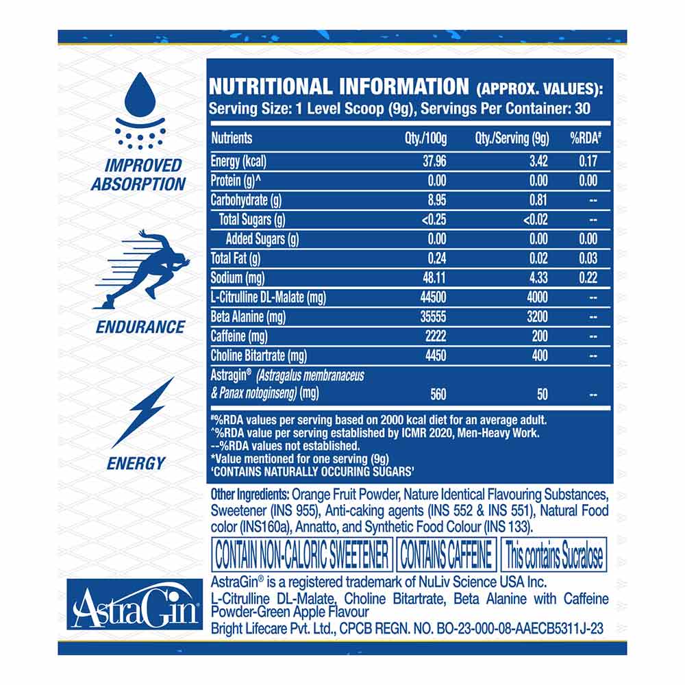 Ronnie Coleman Yeah Buddy Pre-Workout Powder, 270G - Green Apple