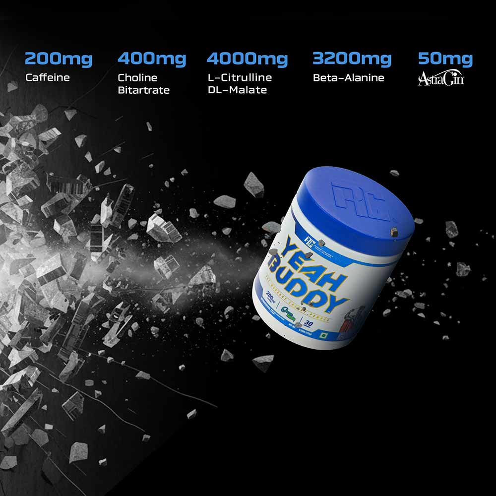 Ronnie Coleman Yeah Buddy Pre-Workout Powder, 270G - Green Apple