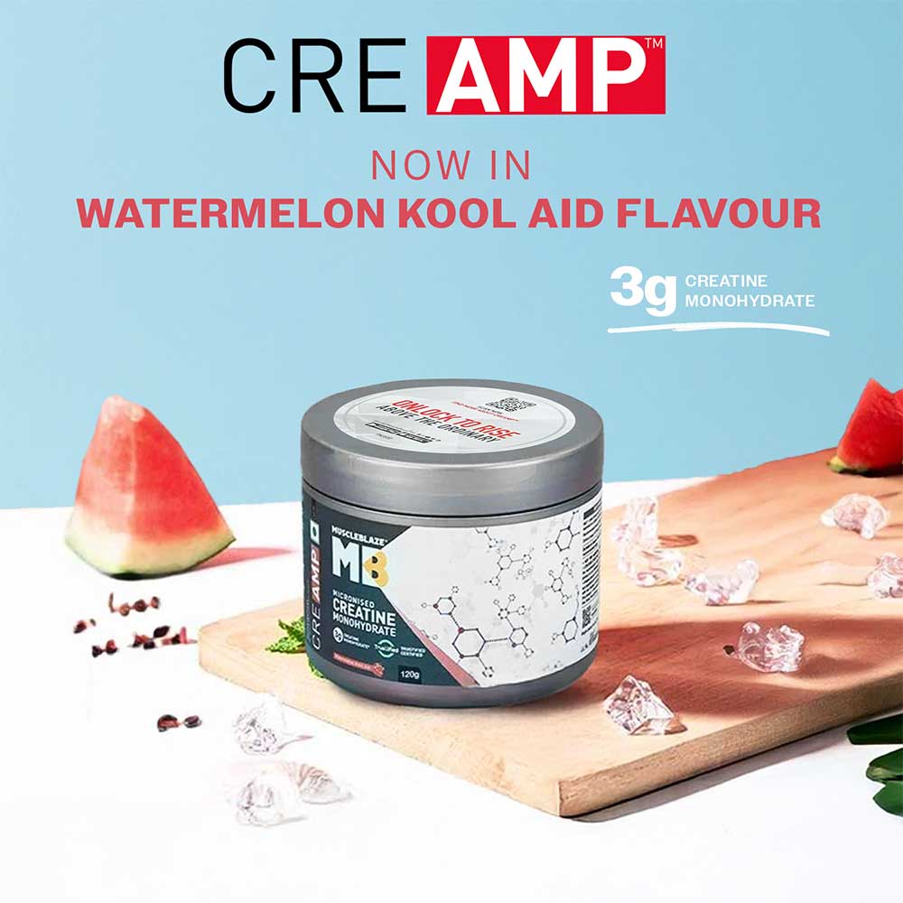 MuscleBlaze Creatine Monohydrate CreAMP, 120G Flavoured - Citrus Blast