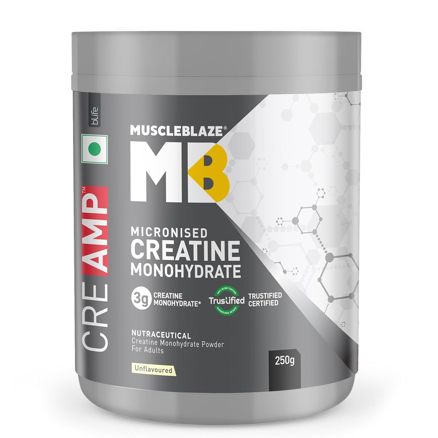 MuscleBlaze Creatine Monohydrate CreAMP, Unflavoured - 100G