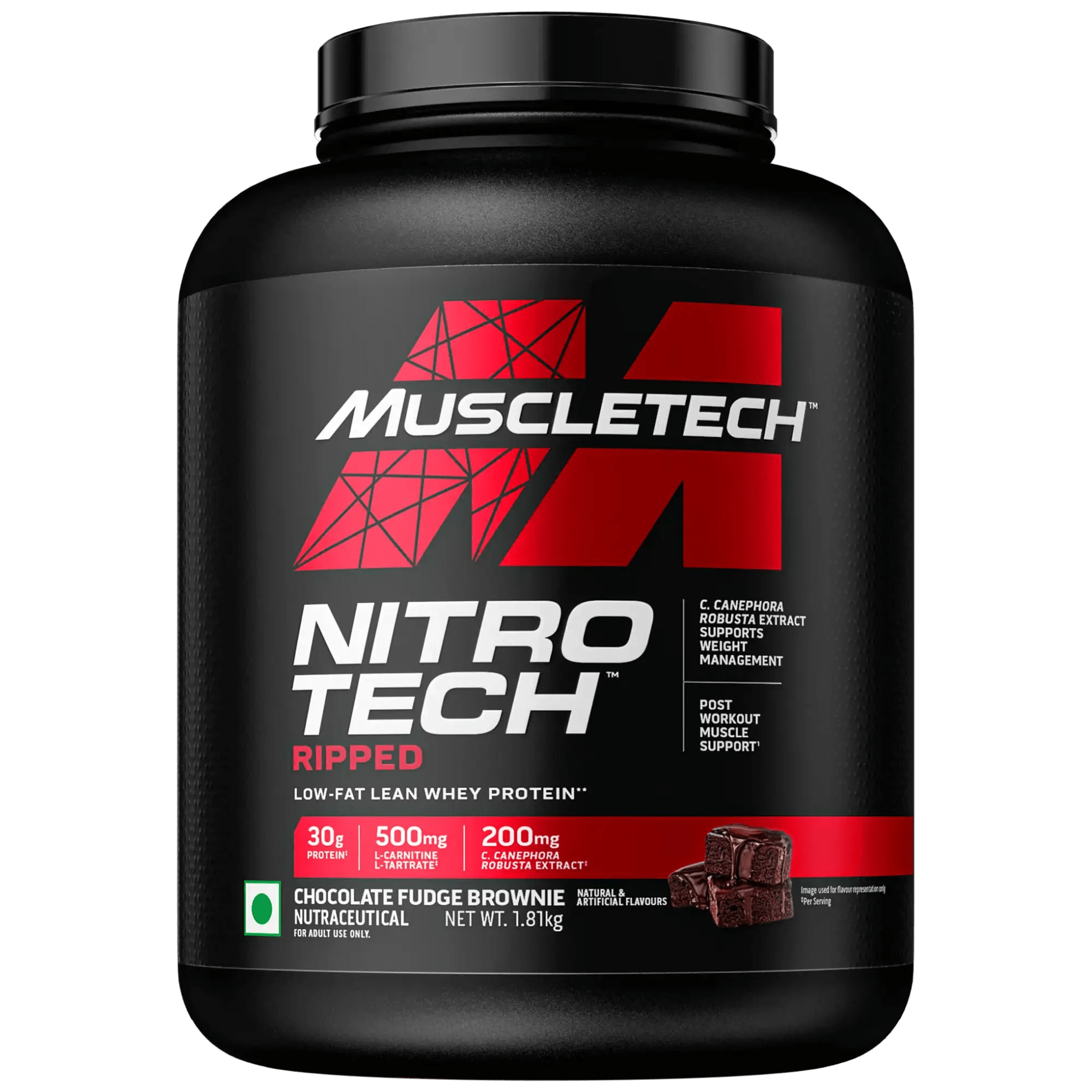 MuscleTech Nitro-Tech Ripped Whey Protein Powder - 907G / Chocolate Fudge Brownie