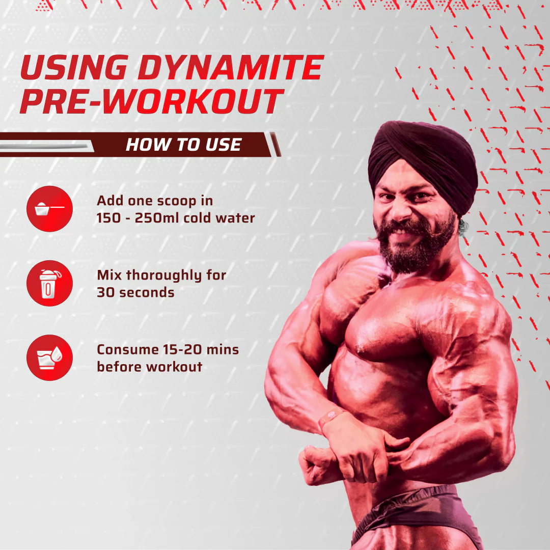 Dynamite Pre-Workout Caffeine Free - 390g, 30 Servings - Aam Panna