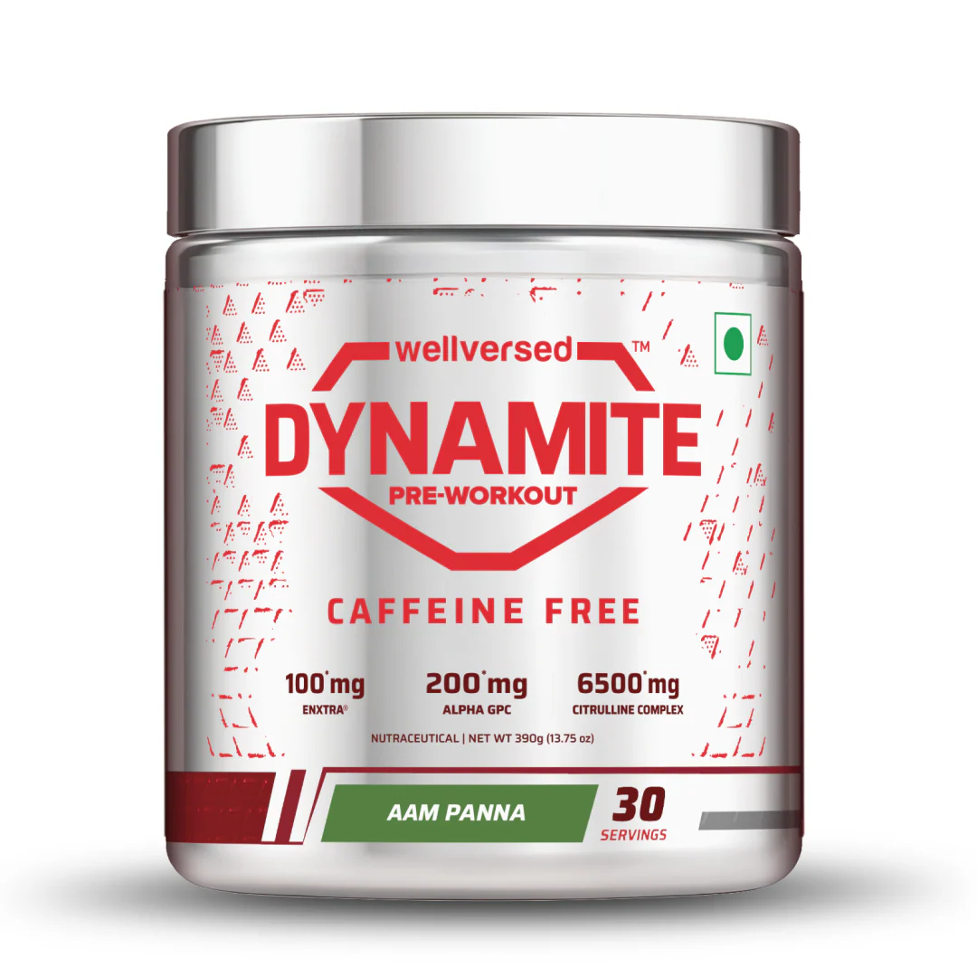 Dynamite Pre-Workout Caffeine Free - 390g, 30 Servings - Aam Panna