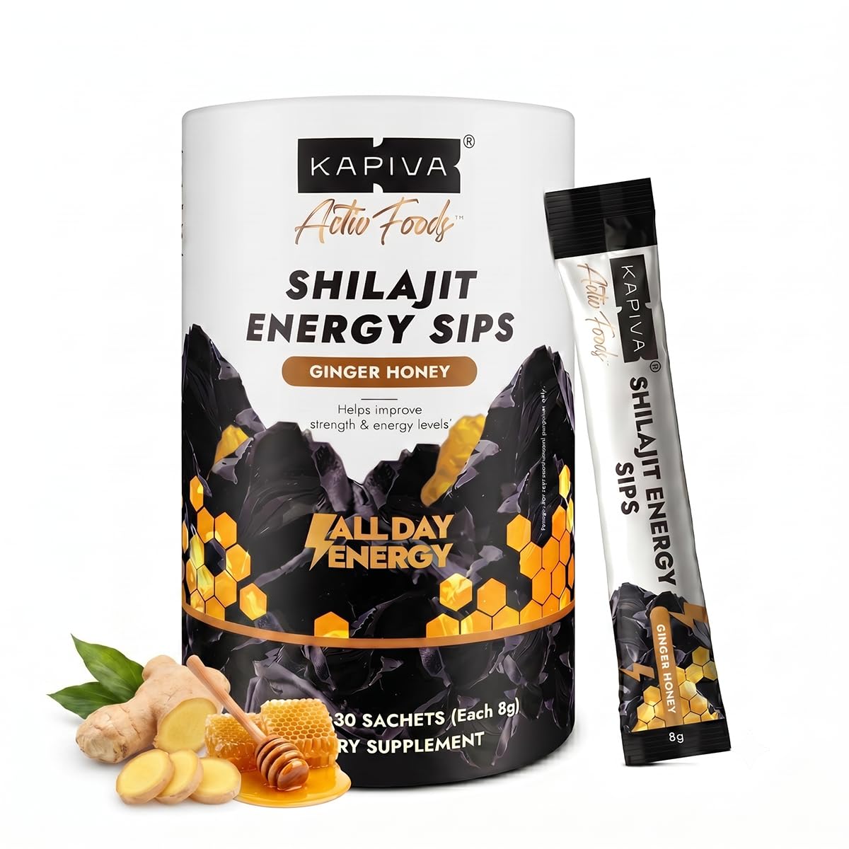 Kapiva Shilajit Energy Sips | With 100% Pure Shilajit - 