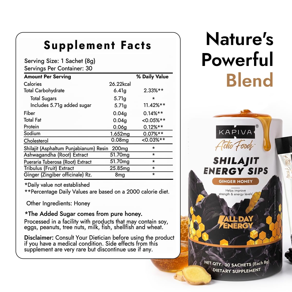 Kapiva Shilajit Energy Sips | With 100% Pure Shilajit - 