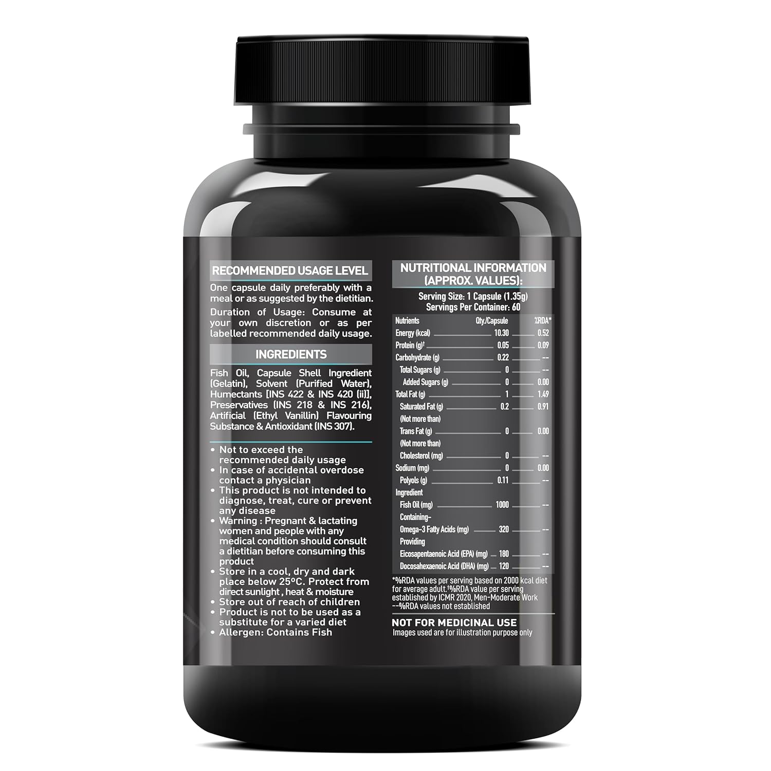 MuscleBlaze Omega 3 Fish Oil (1000 mg), 60 Units - 